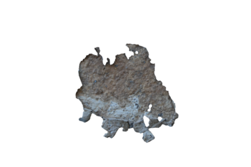 Moisture stains and plaster in poor condition, peeling paint