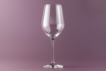 An elegant, long-stemmed wine glass, devoid of any liquid, capturing the purity and simplicity of its design, set against a solid.
