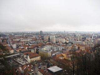 Fototapeta na wymiar Panorama view of Ljubljana 