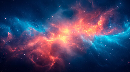 Vibrant Artistic Rendition of a Cosmic Nebula