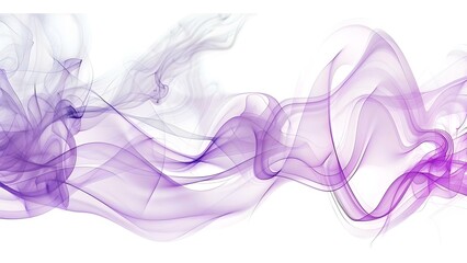 Mauve, White, and Periwinkle Abstract Art with Glowing Waves and Smoke on White Background. Concept Abstract Art, Color Palette, Glowing Waves, Smoke Effect, White Background