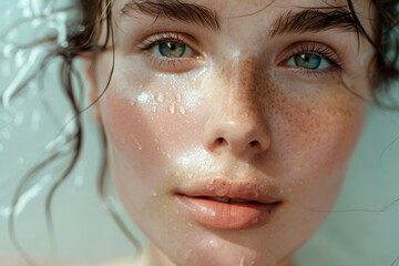 portrait of a beautiful young woman, skin care concept