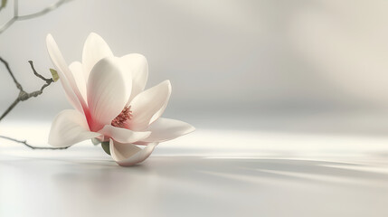 white magnolia backdrop for Product Showcase on white background 