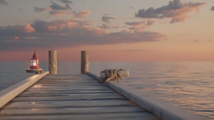 Mystical Wooden Pier Overlooking Oceans Embrace