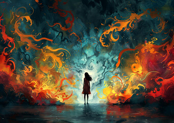 A young girl fights against her negative emotions.