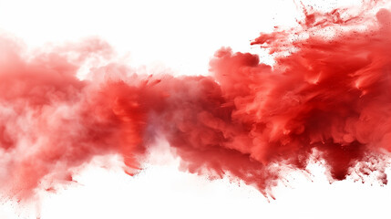 
Red Fog or smoke color isolated transparent special effect. Abstract red dust explosion on white background.