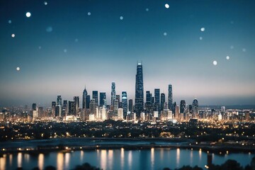 Obraz premium city skyline at night