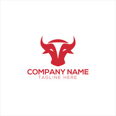  bull head logo design symbol vector