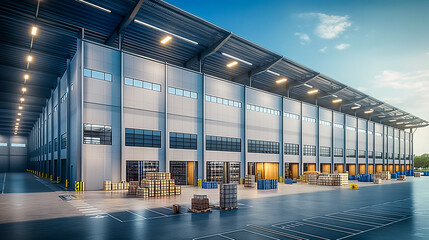 Logistics distribution center, Retail warehouse. 