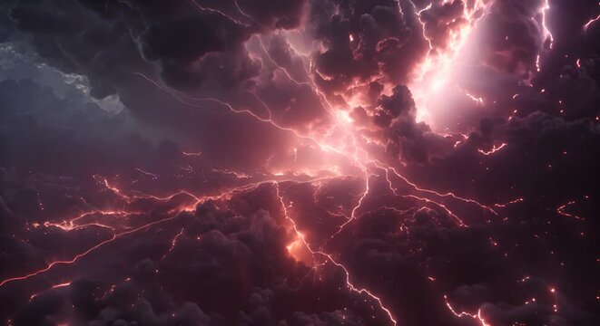 Huge thunderstorm hits at night