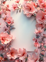 Obraz premium Flower-adorned card stock stands as the ideal template for inscribing expressions of love or congratulations.