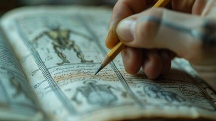 Close-up of Textbook Anatomy Illustrations