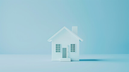 住宅模型　ブルーバック