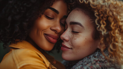 Obraz premium A candid image of two people in an intimate conversation or embrace, showcasing trust and vulnerability in a romantic or close relationship. Evokes feelings of connection, loyalty, and emotional.