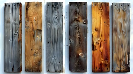 Sun-Kissed Patina: Collection of Vertical Wooden Fence Panels