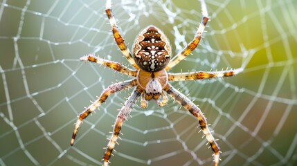 A close-up of a venomous spider weaving its intricate web, showcasing the delicate yet deadly nature of the arachnid world.