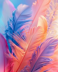 Obraz premium pastel colour feather abstract background , neon light