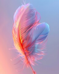 Obraz premium pastel colour feather abstract background , neon light