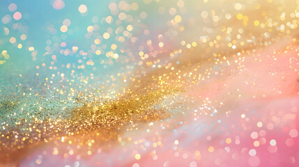 Obraz premium Rainbow and gold glitter background design
