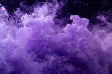 abstract purple violet fluffy pastel ink smoke cloud black background contrast ethereal wisps fluid shapes dancing 