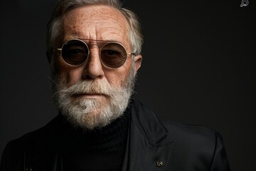 Obraz premium Older Man With Beard and Glasses
