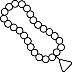 Obraz premium Islamic tasbih line icon. Tasbeeh collection muslim tasbih for glorify, dua, islamic beads, prayer beads, ramadan simple seamless vector pattern isolated on white background.