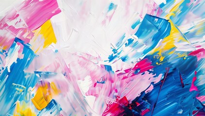 Colorful Brush Strokes Abstract Background, Oil Painting Style