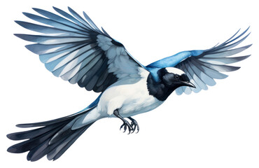 Fototapeta premium PNG Flying animal magpie bird.