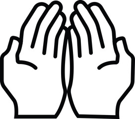 Dua hands icon . Muslim praying hands line icon isolated on transparent background used as a gesture of prayer, thanks, request to Allah vector icon collection for web, mobile apps and ui.