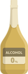Zero alcohol drink icon cartoon vector. Wine bottle. Healthy product