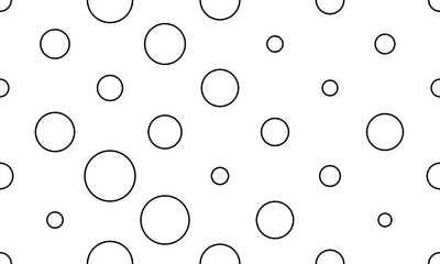 Seamless classic polka dot pattern. Black and white background with circles. Vector illustration