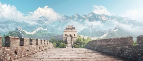 The great wall of China , also known as the great wall , is a UNESCO world heritage site. - obrazy, fototapety, plakaty