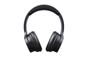 A pair of black headphones with white background, transparent background