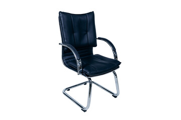 a black chair with chrome legs