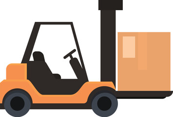 Forklift icon cartoon vector. Industrial truck. Machine fork cargo