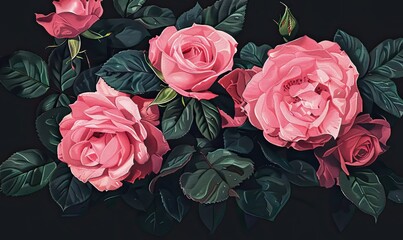 Beautiful flowers that we call roses. The image resembles the background of an advertising poster. This has a background meaning.