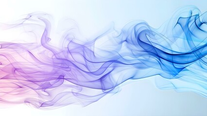Glowing waves and smoke on abstract blue-purple-white background. Concept Abstract Art, Glowing Waves, Smoke Effect, Blue-Purple-White Palette, Creative Photography
