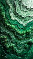 Green and white abstract organic illustration.