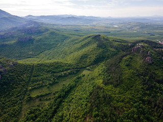 Naklejka premium Aerial view of Belogradchik Rocks, Bulgaria