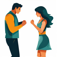 Obraz premium Angry man and woman fight. Human conflict.