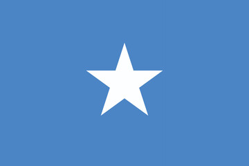 National flag of Somalia original size and colors vector illustration, Calanka Soomaaliya or Somali flag designed by Mohammed Awale Liban, Somali Republic flag