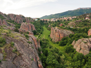 Aerial view of Belogradchik Rocks, Bulgaria