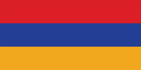 National flag of Armenia original size and colors vector illustration, Armenian Tricolour flag Republic of Armenia