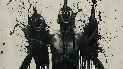 Powerful and Edgy: Black Ink Splatters on White