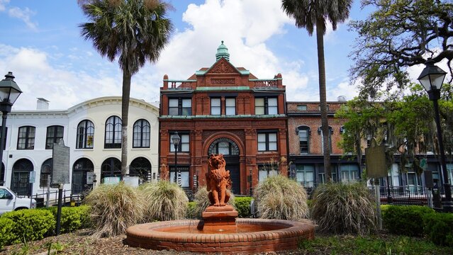 the Savannah Cotton Exchange,  on the Savannah River was built in 1876 to facilitate the shipping of cotton in Savannah, Georgia, United States. 