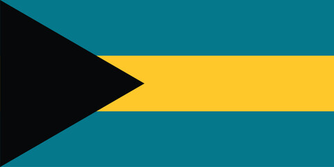 National flag of Commonwealth of The Bahamas original size and colors vector illustration, flag Bahama Islands, Bahamas flag