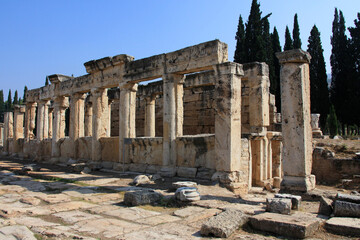 Ruins of ancient city Hierapolis near Pamukkale, Denizli, Turkey