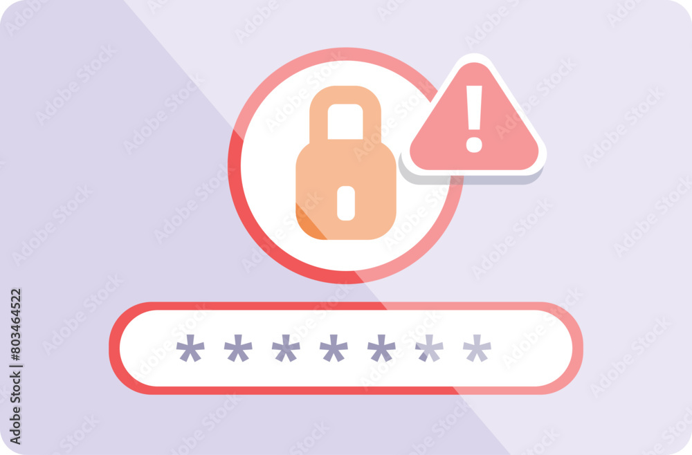 Poster internet secure password icon cartoon vector. access user. denied error