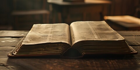 Obraz premium Ancient old book on table