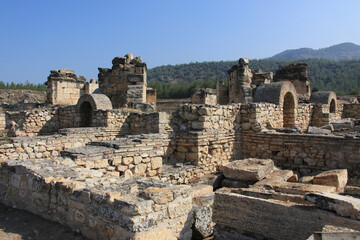 Ruins of ancient city Hierapolis near Pamukkale, Denizli, Turkey